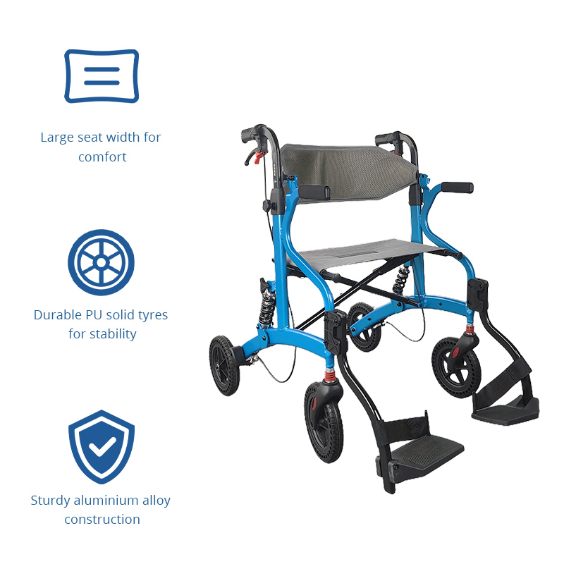AR2037 Medical Suppliers Rollator for Bedridden Patients Durable, Comfortable Mobility Aid for Assisted Living and Rehabilitation