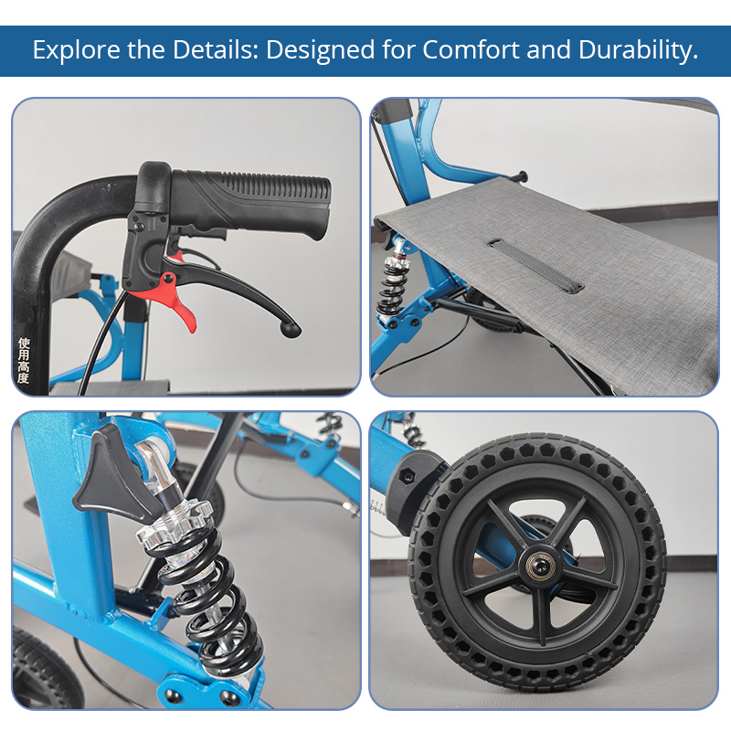 AR2037 Medical Suppliers Rollator for Bedridden Patients Durable, Comfortable Mobility Aid for Assisted Living and Rehabilitation