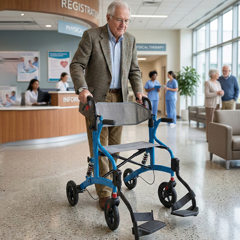 AR2037 Medical Suppliers Rollator for Bedridden Patients Durable, Comfortable Mobility Aid for Assisted Living and Rehabilitation