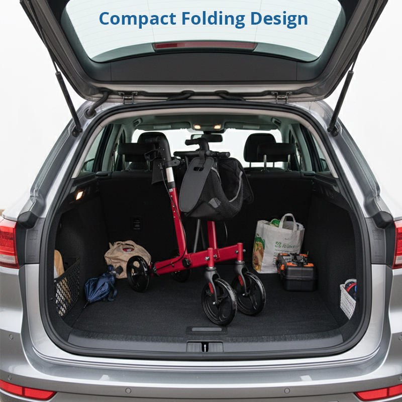 AR2048 Folding Rollator Walker for Mobility-Impaired Individuals Premium Durable and Easy-to-Use Solution for Outdoor Walking Needs