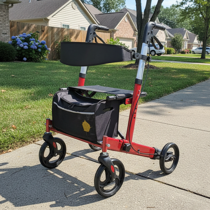 AR2048 Folding Rollator Walker for Mobility-Impaired Individuals Premium Durable and Easy-to-Use Solution for Outdoor Walking Needs