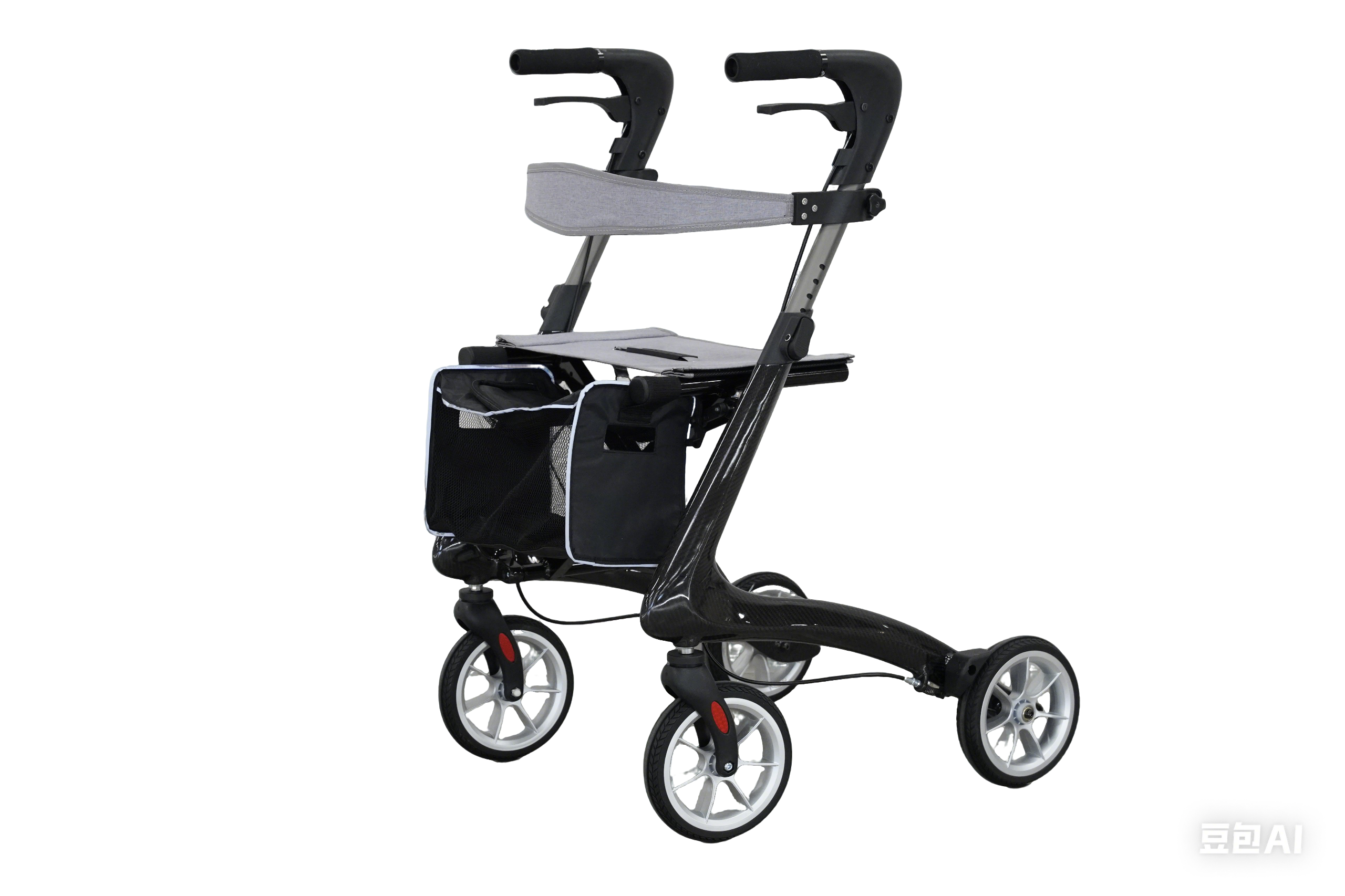 RELAXSMITH Ultra-Light Carbon Knee Rollator with Shock Absorbers | Dual-Use Indoor Outdoor Mobility Aid