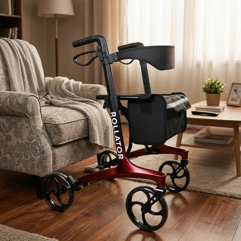 CR3012 Ultralight Carbon Fiber Rollator for Rehabilitation Patients Stylish and Convenient Mobility Aid for Enhanced Recovery