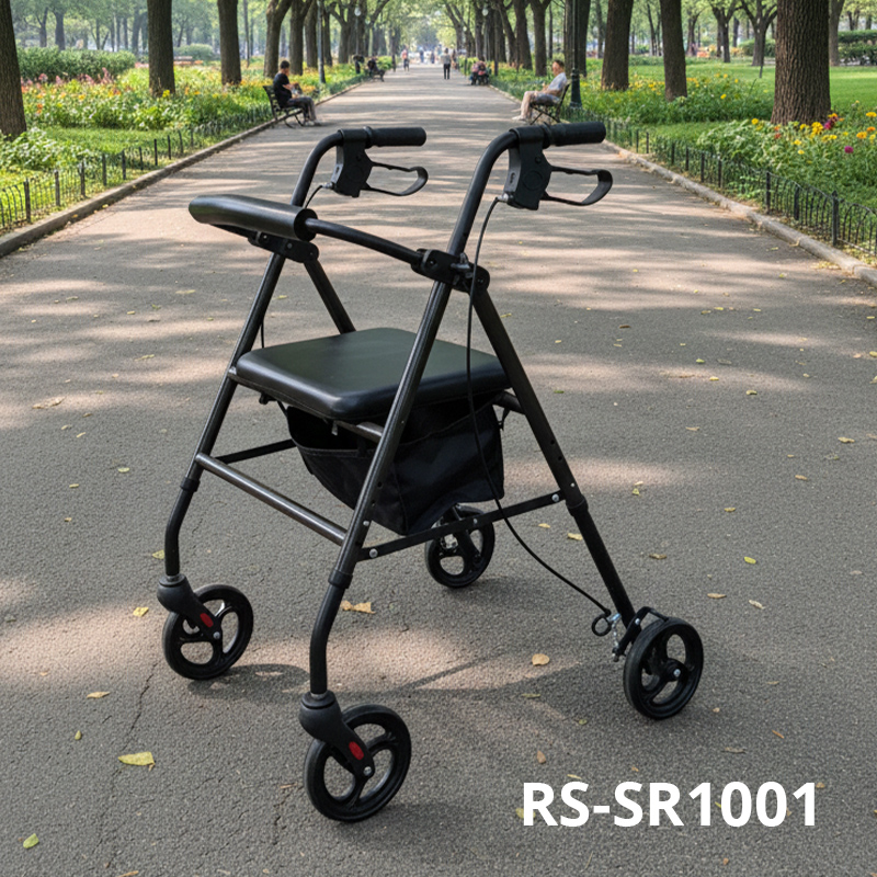 RS-SR1001 Durable Steel Rollator Walker – CE Certified, 100kg Capacity, Lightweight Mobility Aid for Seniors & Chronic Illness Patients