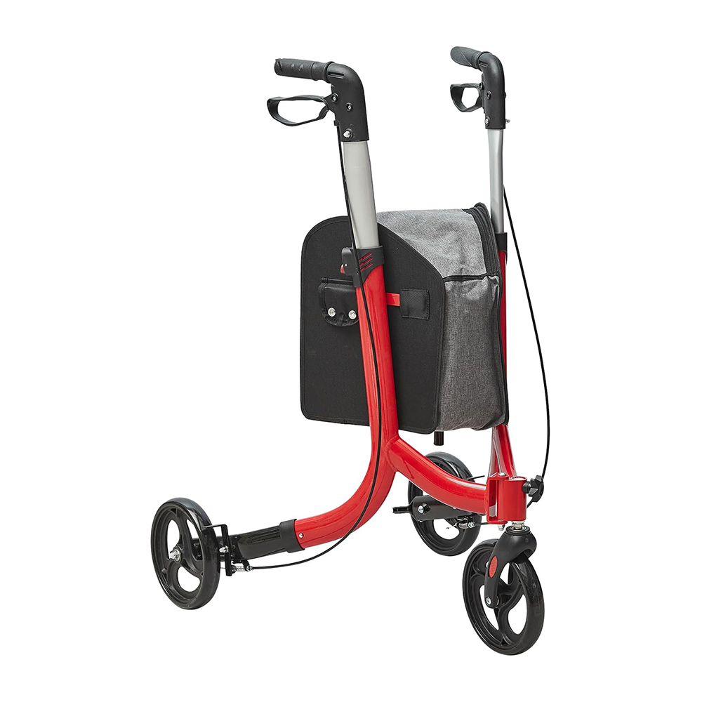 Shock-Absorbing Front Wheel 3-Wheel Rollator with Storage Pouch | OEM & ODM Manufacturer for Bulk Wholesale