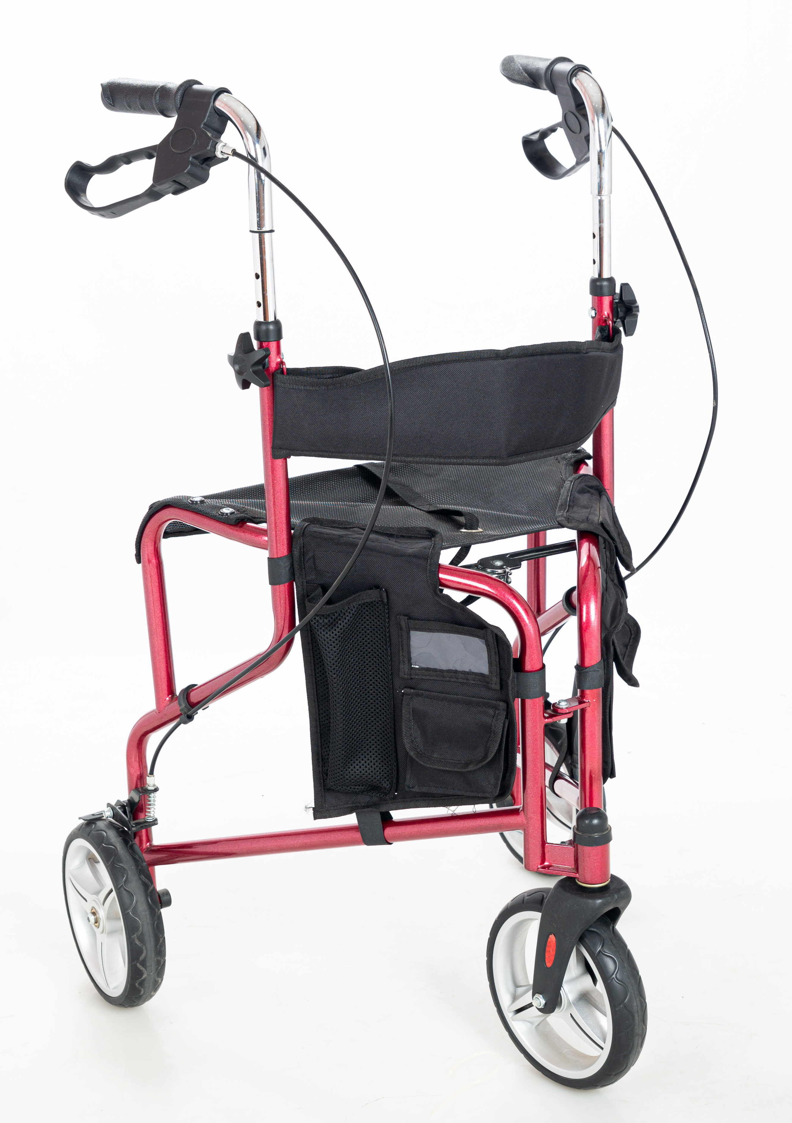 RELAXSMITH All-Terrain 3-Wheeled Rollator Walker with Hand Brakes | Urban Stainless Steel Mobility Aid