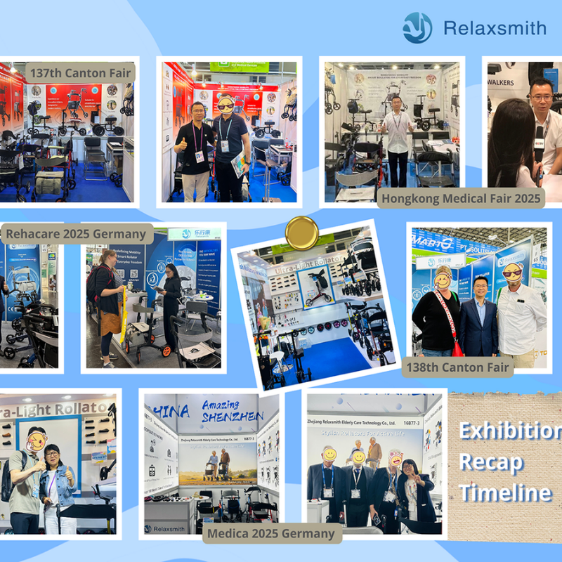 CR3019 Lightweight Carbon Fiber Rollator Walker Cream White Rose Gold Finish Durable Mobility Aid for Medical Supply