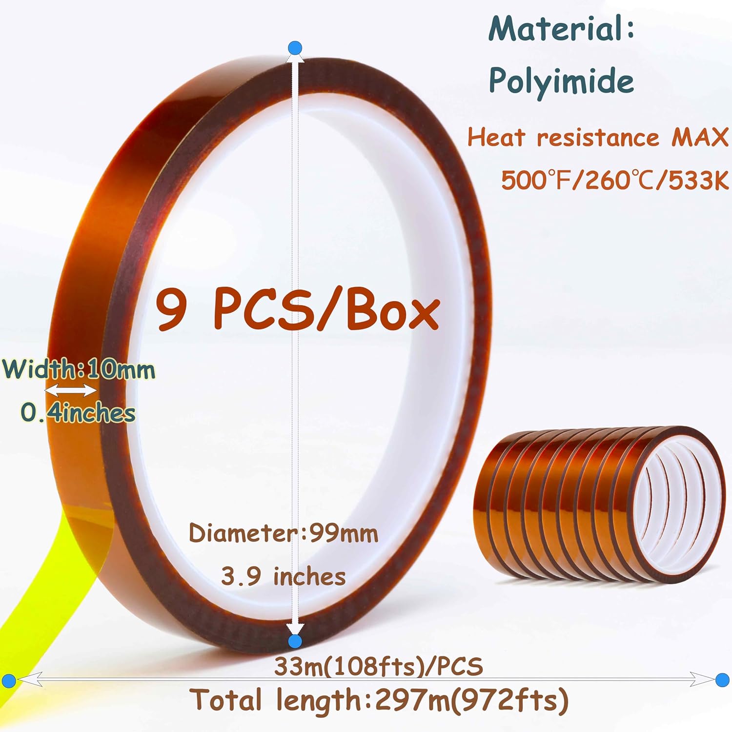 Custom Kaptons Tape Precut Heat Resistant High Temperature Kaptons Die Cut Polyimide PI Tape with Silicone Adhesive Yellow 3 KV