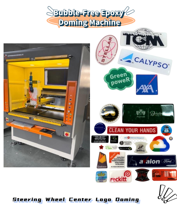 Bubble‑Free Epoxy Doming Machine for Automotive Nameplate Decoration