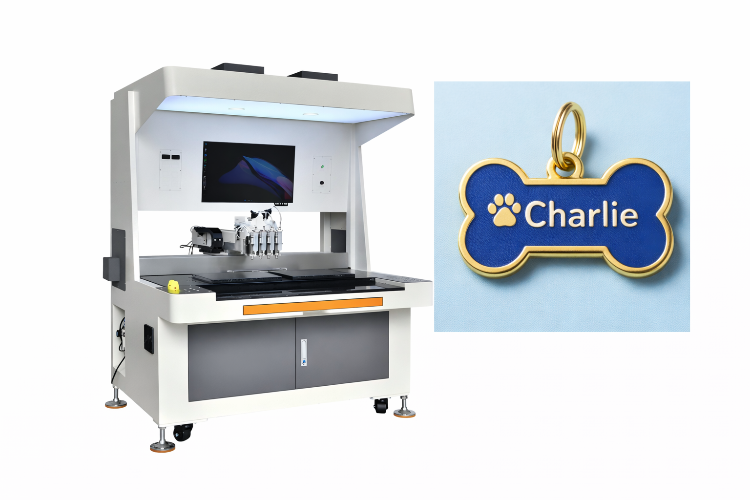 AI-Powered Enamel Pin Badge Dispensing Machine for Custom Dog Tag Perfection