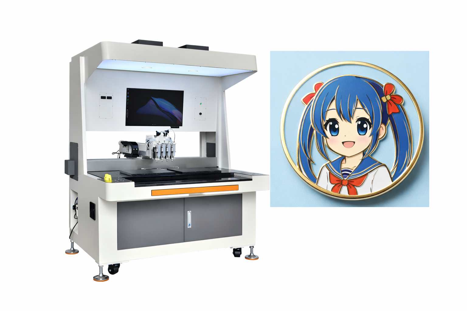 AI Innovation for Custom Anime Badge Production with Zero Bubbles