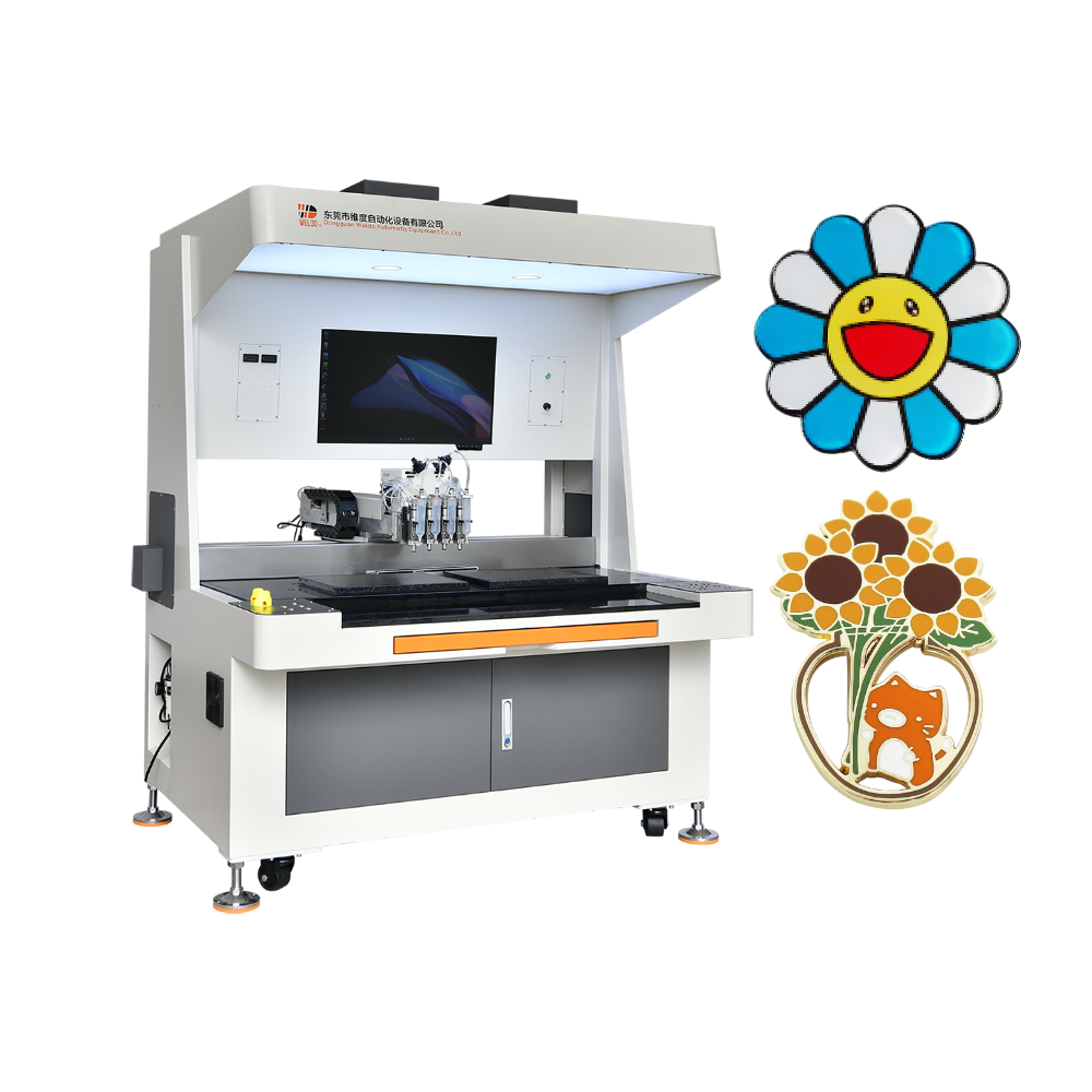 suitcase pin badge enamel pin badge filling machine