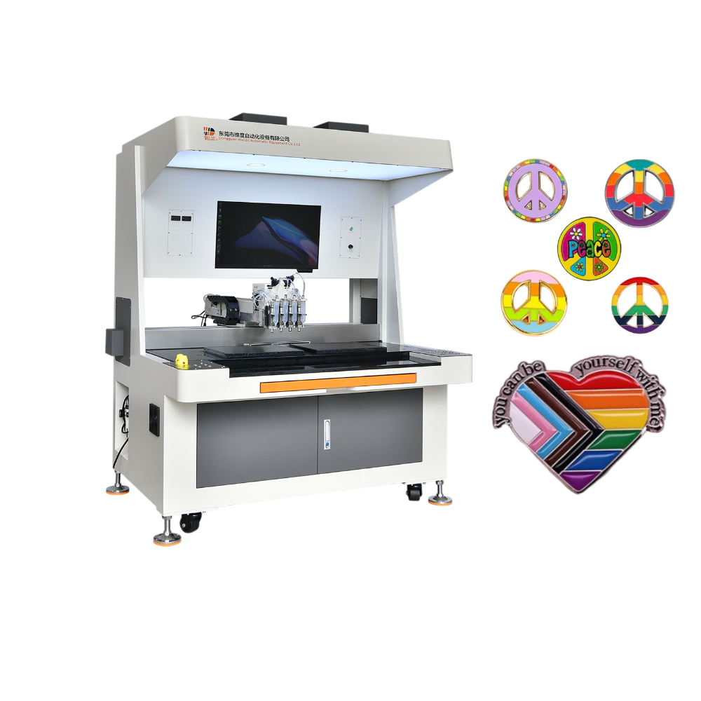 Jesus Christ lapel pin filling machine