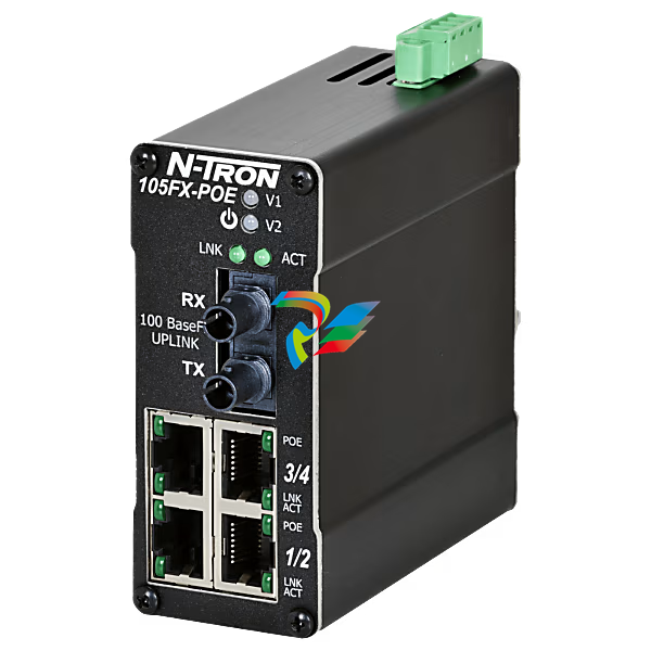 N-Tron® 105FXE-ST-80-POE-MDR Unmanaged 5-port PoE Switch