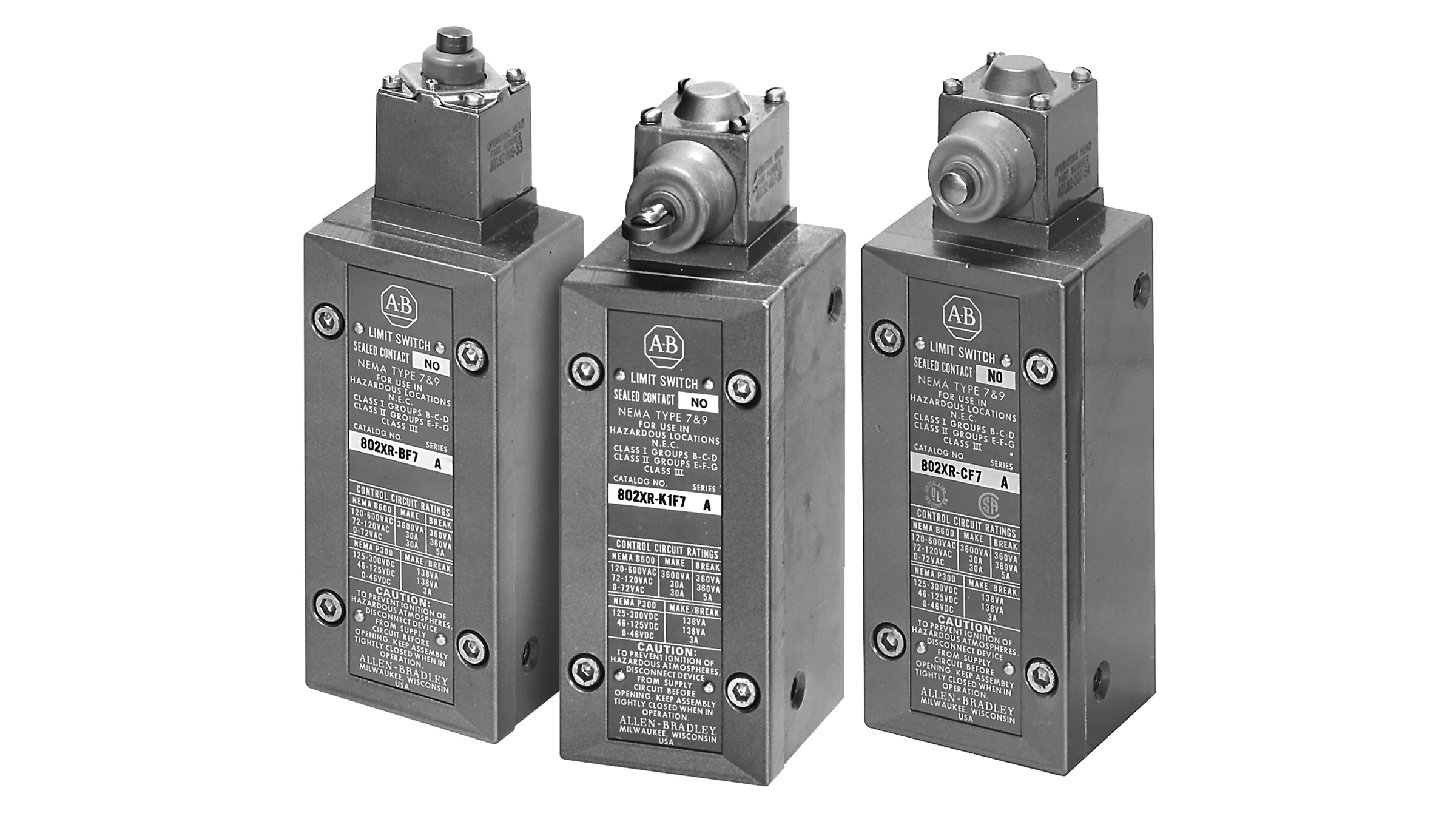 802XR NEMA Type 7 & 9 Sealed Contact Hazardous Location Limit Switches