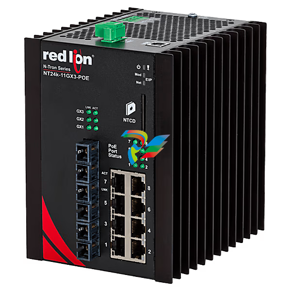 N-Tron® NT24K-11GX3-SC-POE Managed 11-Port Gigabit Industrial Ethernet Switch