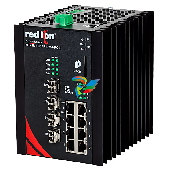 N-Tron® NT24K-12SFP-DM4-POE Managed 12-Port Gigabit Industrial Ethernet Switch