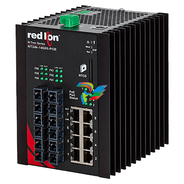 N-Tron® NT24K-14GX6-SC-POE Managed 14-Port Gigabit Industrial Ethernet Switch