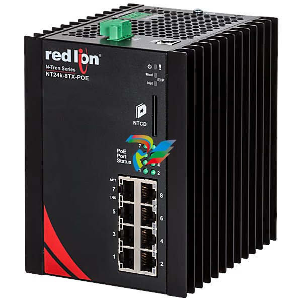N-Tron® NT24K-8TX-POE-PT Managed 8-Port Gigabit Industrial Ethernet Switch