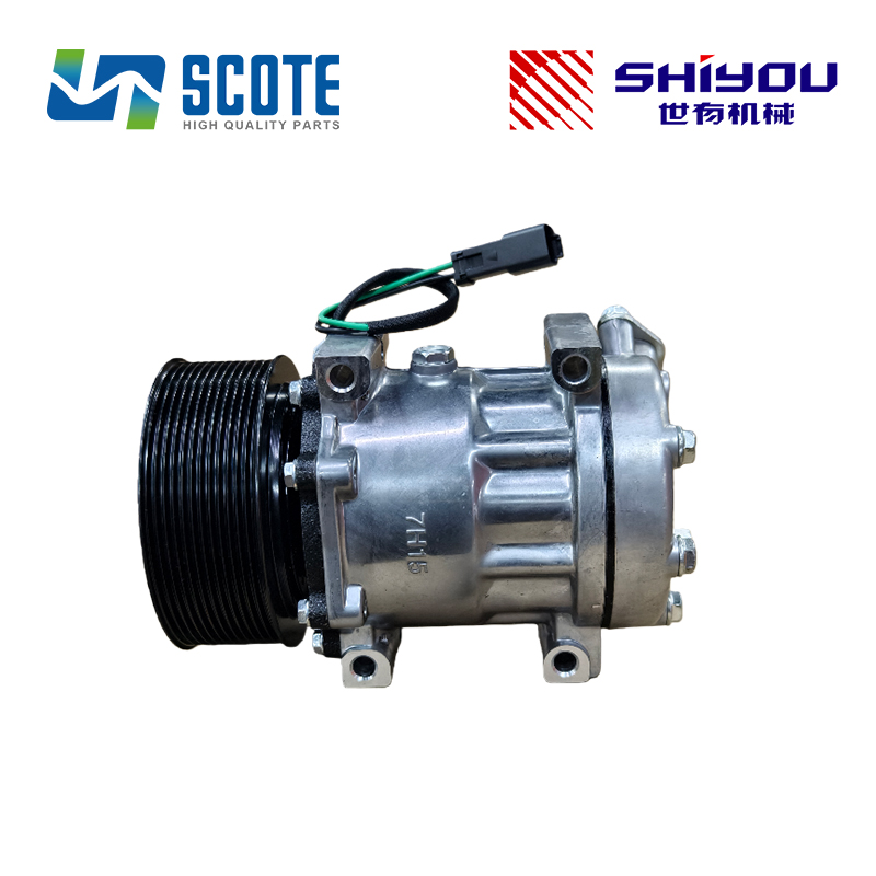 SCOTE 372-9295 3729295 A/C Air Conditioner Compressor Replacement for Caterpillar CAT Engine C6.6 C7.1 Excavator 320E 320D 329E 324E Spare Parts