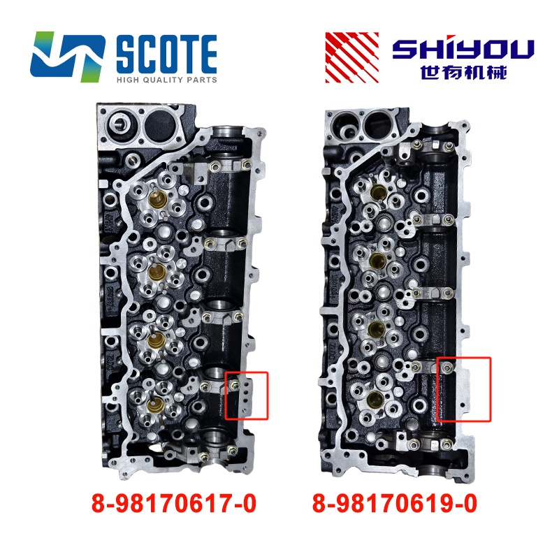SCOTE 8-98170619-0 8981706190 Diesel Engine Cylinder Head Assmbly for Engine ISUZU 4HK1 Excavator HITACHI ZX200-3 ZX240-3 Construction Machinery Parts