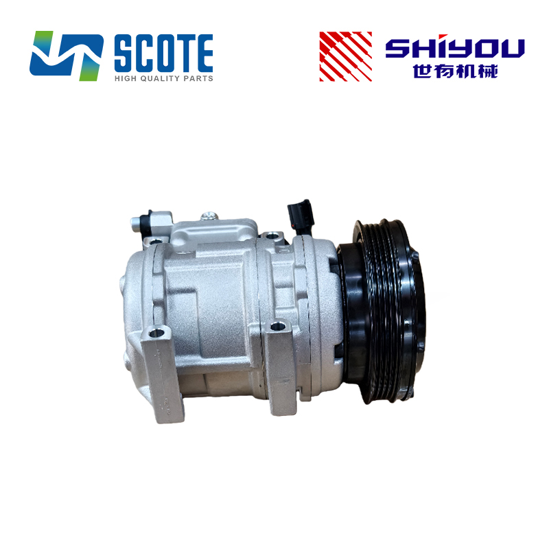 SCOTE 447200-4656 4472004656 10PA15C AC Compressor High Side 3.53Mpa Low Side 1.67 Mpa for Excavator DOOSAN DX225 DX140 DX160 DX255 DX300 DX350 DX380 DX420 DX480 DX520 LINGONG 60F 65E