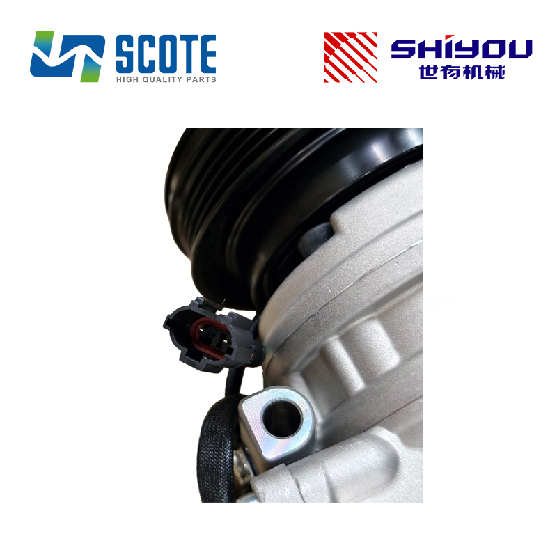 SCOTE 447200-4656 4472004656 10PA15C AC Compressor High Side 3.53Mpa Low Side 1.67 Mpa for Excavator DOOSAN DX225 DX140 DX160 DX255 DX300 DX350 DX380 DX420 DX480 DX520 LINGONG 60F 65E