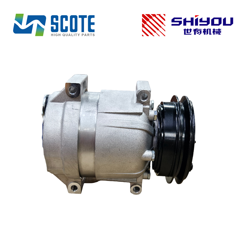 SCOTE 11Q6-90040 11Q690040 A/C Air Conditioner Compressor Replacement 24V 1PK Compatible for Hyundai R220-9 Excavator Spare Part