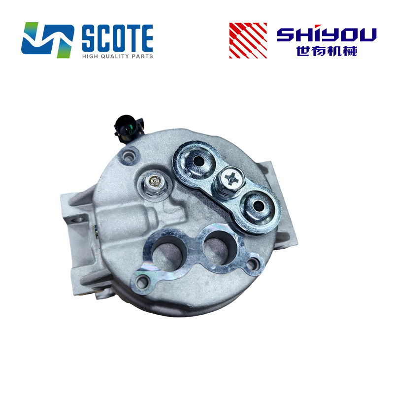 SCOTE 11Q6-90040 11Q690040 A/C Air Conditioner Compressor Replacement 24V 1PK Compatible for Hyundai R220-9 Excavator Spare Part
