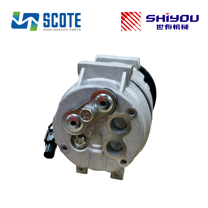 SCOTE 11Q6-90040 11Q690040 A/C Air Conditioner Compressor Replacement 24V 1PK Compatible for Hyundai R220-9 Excavator Spare Part
