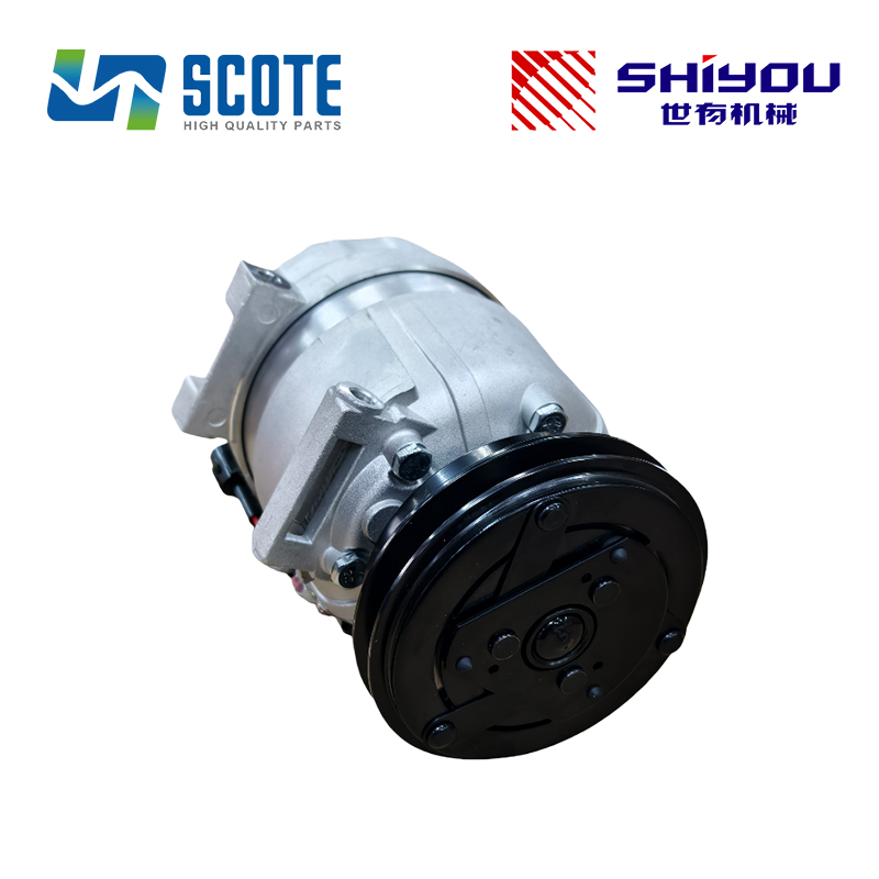 SCOTE 11Q6-90040 11Q690040 A/C Air Conditioner Compressor Replacement 24V 1PK Compatible for Hyundai R220-9 Excavator Spare Part