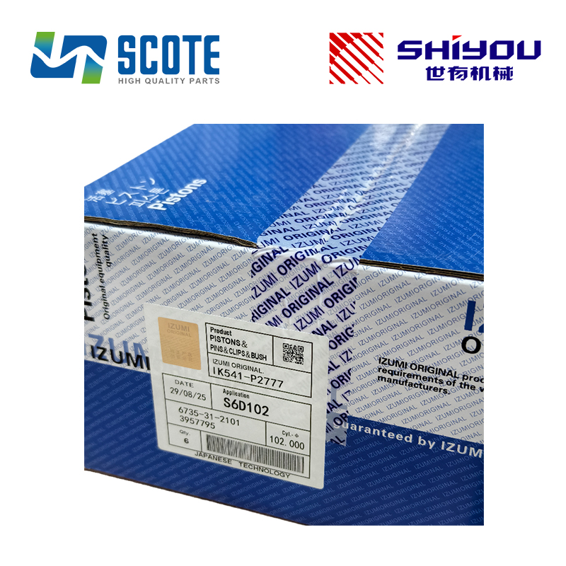 SCOTE 3957795 6735-31-2101 IZUMI Original Piston 6pcs Set for CUMMINS QSB5.9 KOMATSU 6D102 S6D102 Engine Spare Parts