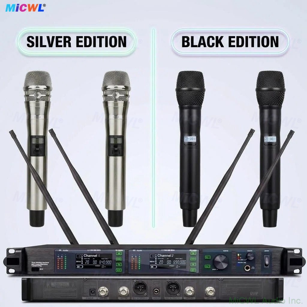 ULXD4-LED Professional 200-Channel UHF Digital Wireless Microphone System with Dual KSM9 Handheld Mics or Silver KSM8 Option Long Range Anti-Interference Encrypted