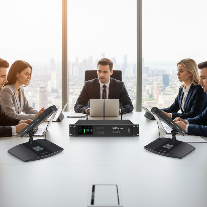 MiCWL A105 Rechargeable Digital Wireless Conference Microphone Syste- High Sensitivity Square Tube USB Charging for Meeting Room Court Press Conference Supports Multiple Speakers