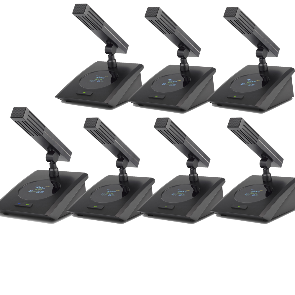 MiCWL Square 30 Desktop Table Wireless Digital Conference Microphones System President Delegate Option Audio 30 Mics
