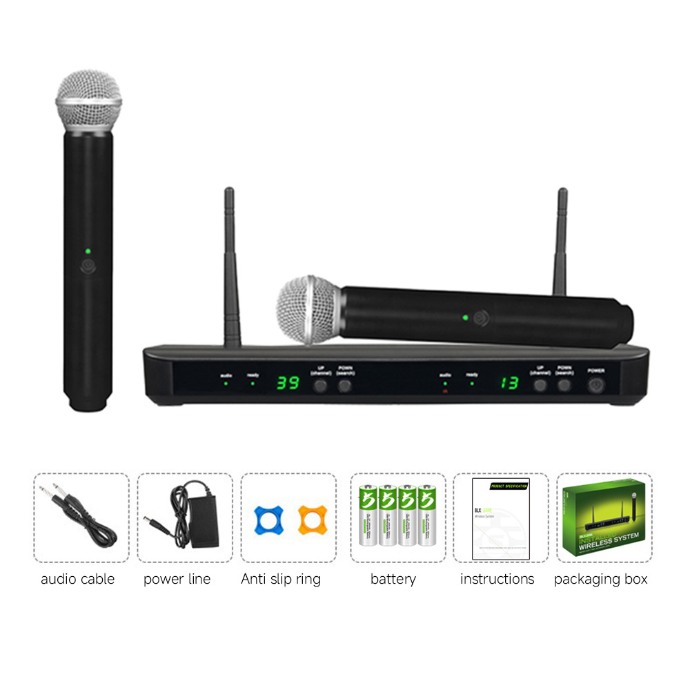 BLX288 with SM Wireless Microphone System 58 Mode Handheld Stage Concert Karaoke 2 Channel BLX88 Controller