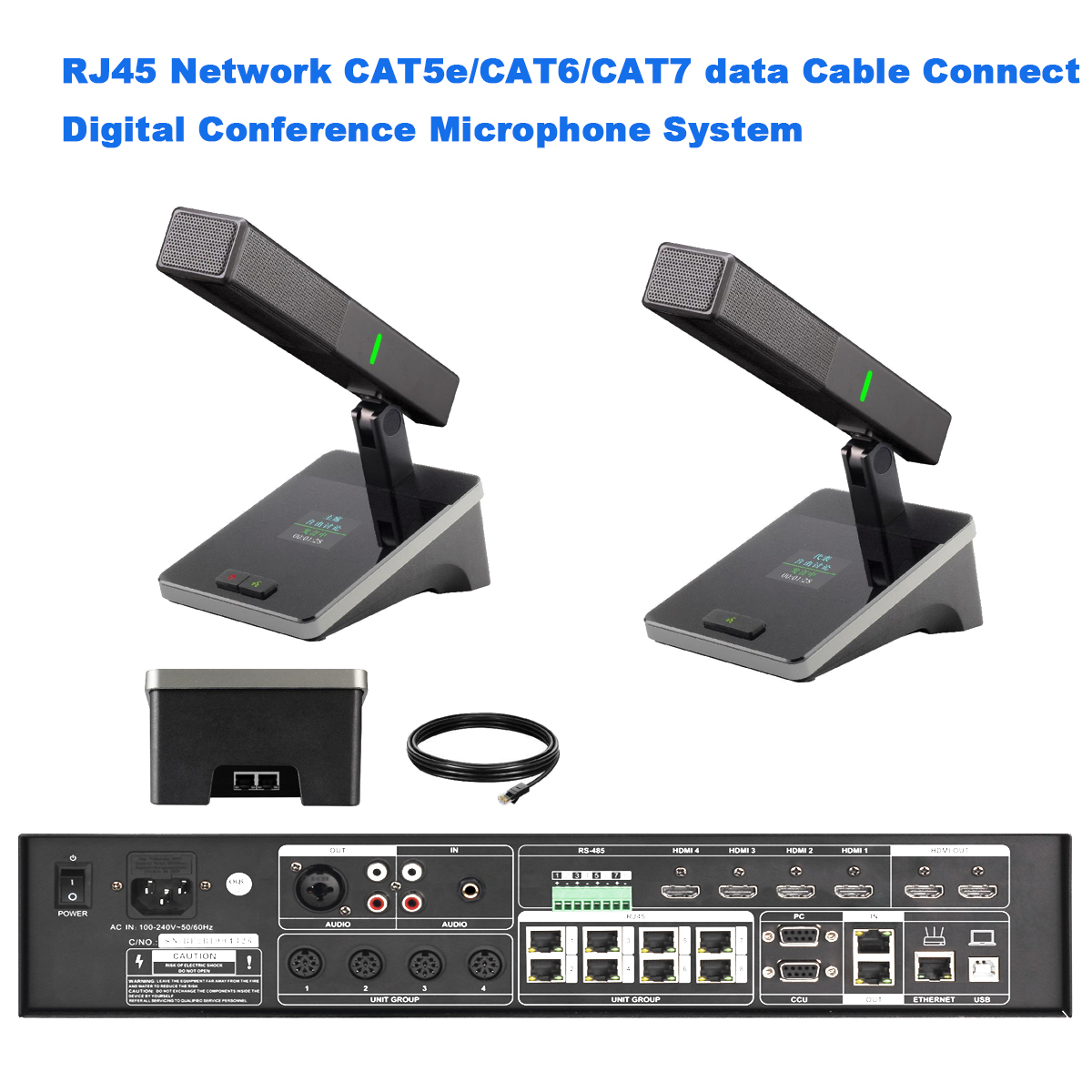 MiCWL RJ45 CAT6 CAT5e Data Cable Network Wired Conference Microphone System President Delegate Table