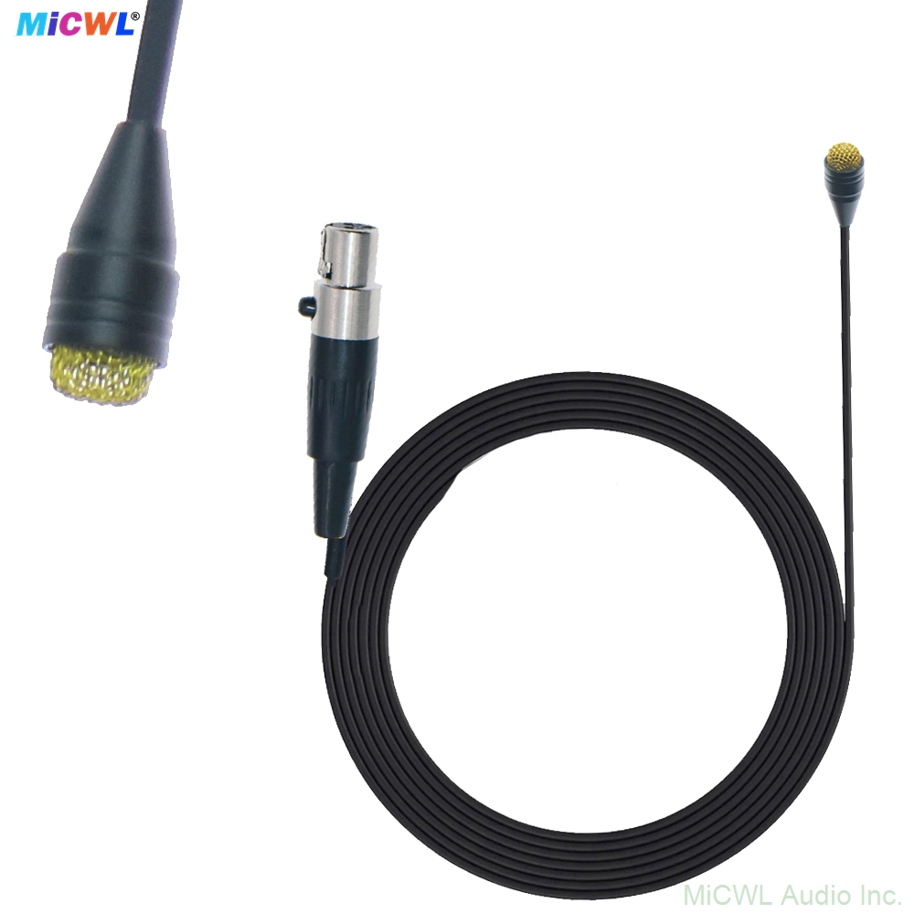 Tie Clip Lavalier Lapel Microphone with TA4F 4-Pin 3Pin Mini XLR Plug 3.5mm Jack- Compatible with Shure ULX, SLX, BLX, PGX, GLX, UR Sennheiser Wireless BeltPack Bodypack Transmitters