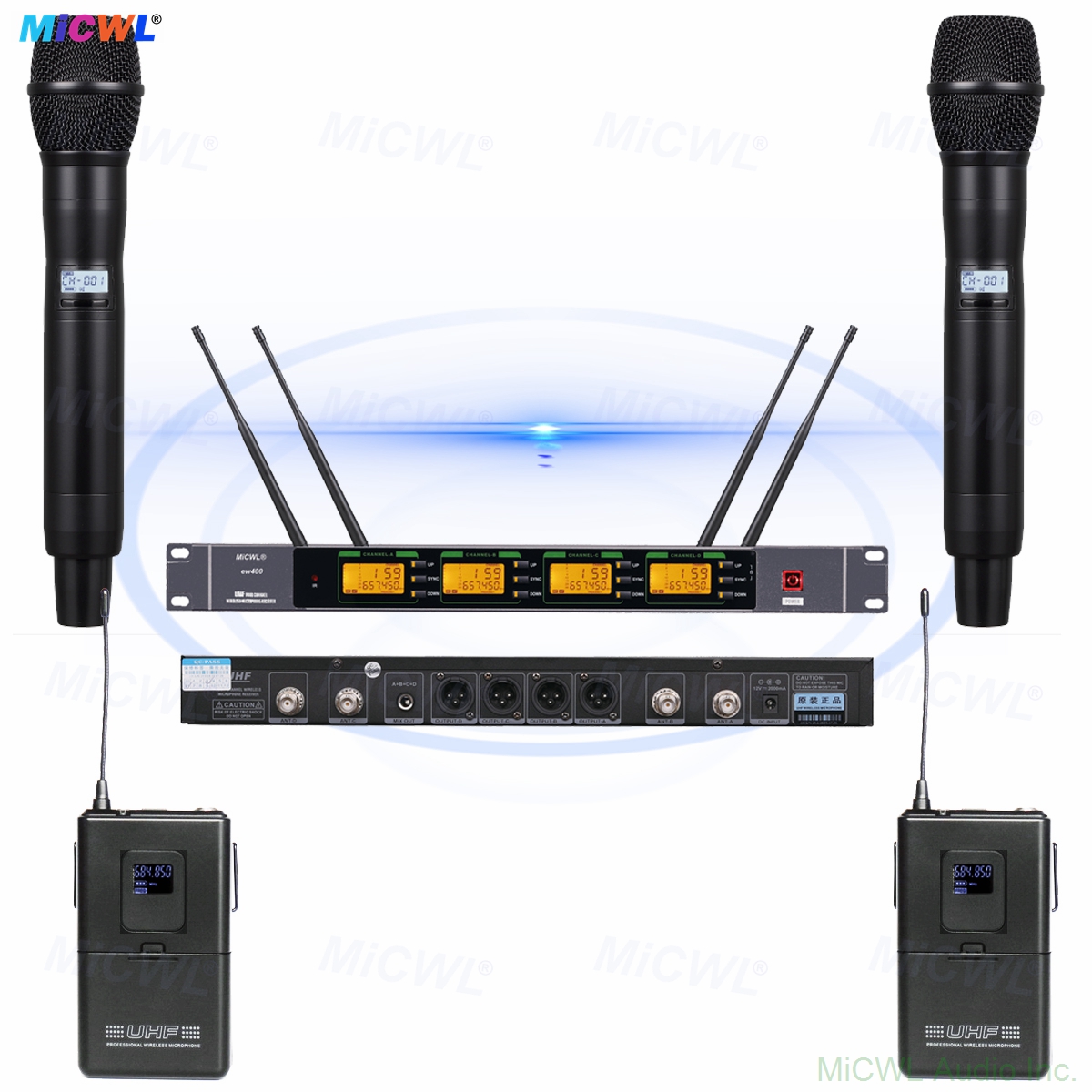 ULXD4Q 4-Channel Digital Wireless Microphone System with 4 SKM9000 Handheld Transmitters KSM9 Capsules 24-bit Audio Encryption Low Latency for Stage Church School Karaoke DJ Live Streaming