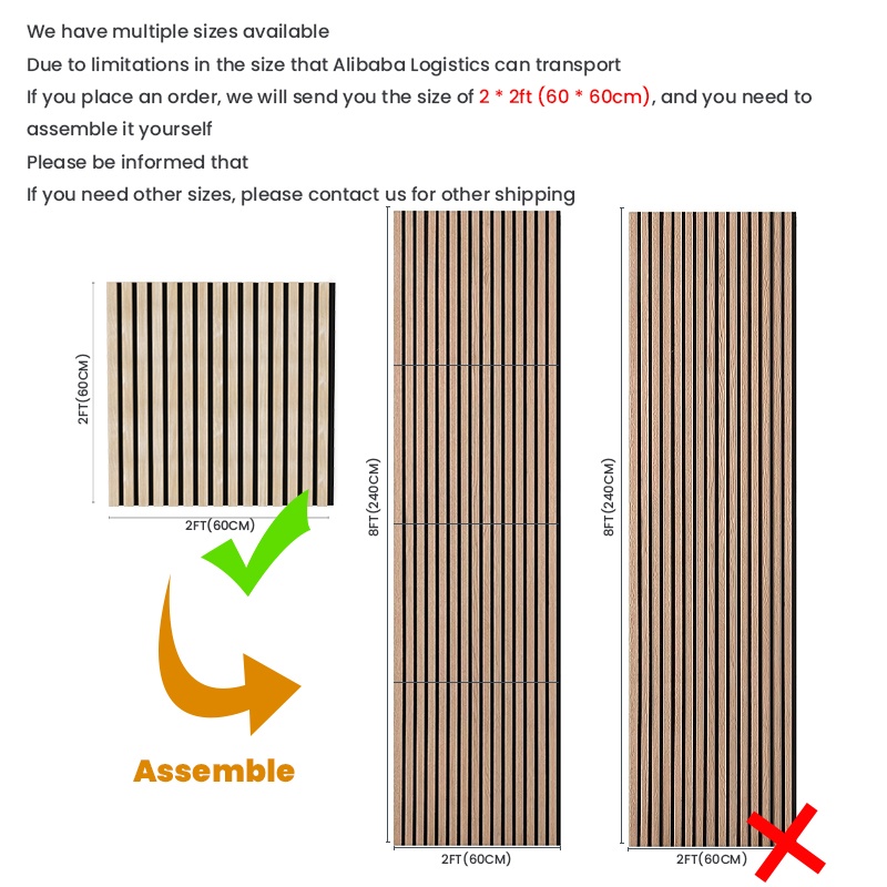 Wooden Slat Panels for Home Soundproofing  MDF akupanel wood slatted wall acoustic felt panels for interior decoration Wall And Ceiling