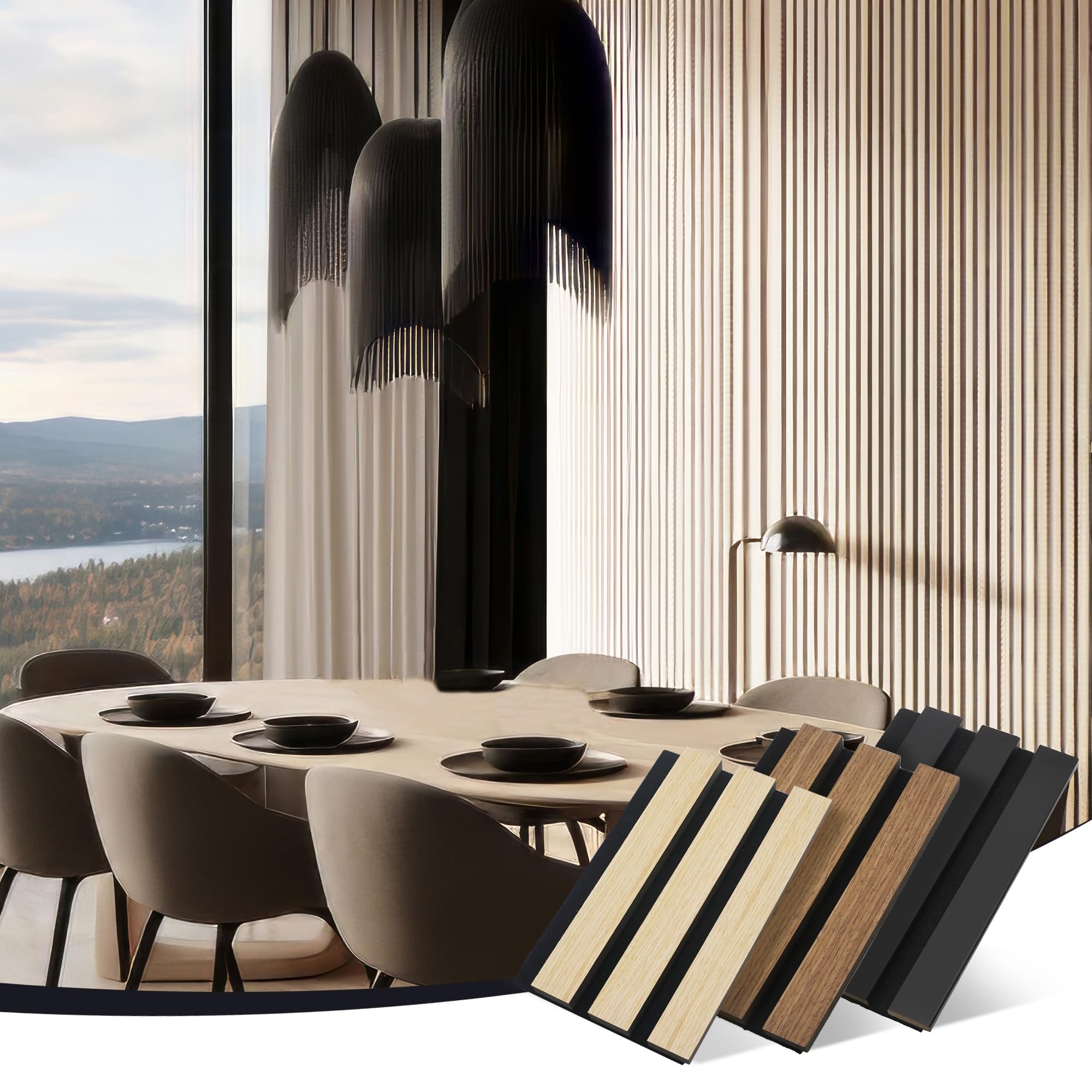 Wooden Slat Panels for Home Soundproofing  MDF akupanel wood slatted wall acoustic felt panels for interior decoration Wall And Ceiling