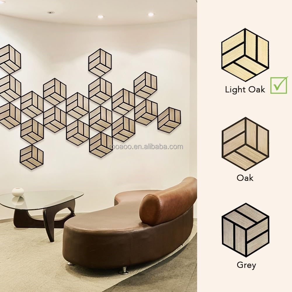 Urban Wood  Carving Wall Decor Design Art 3D Veneer Hexagon Wood Acoustic Wall Acoustic 3D Wood World Map Wall Art Decor