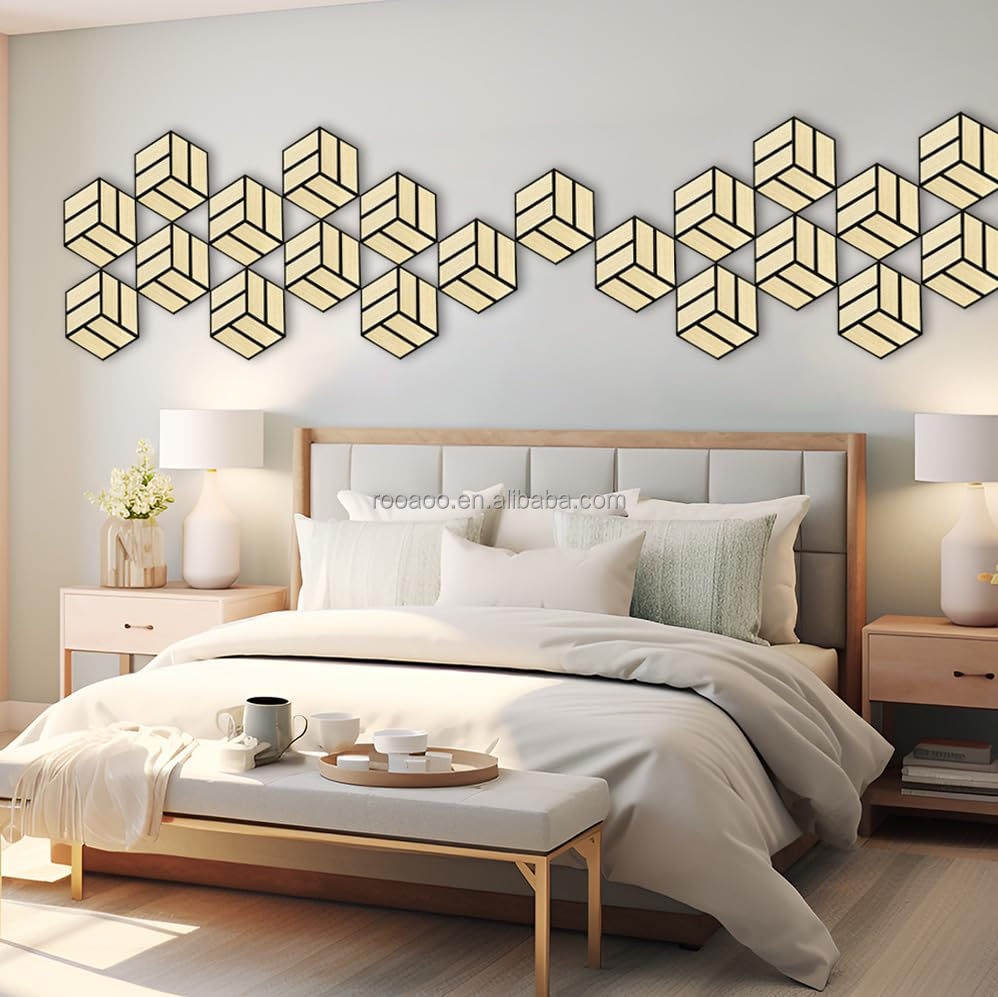 Urban Wood  Carving Wall Decor Design Art 3D Veneer Hexagon Wood Acoustic Wall Acoustic 3D Wood World Map Wall Art Decor