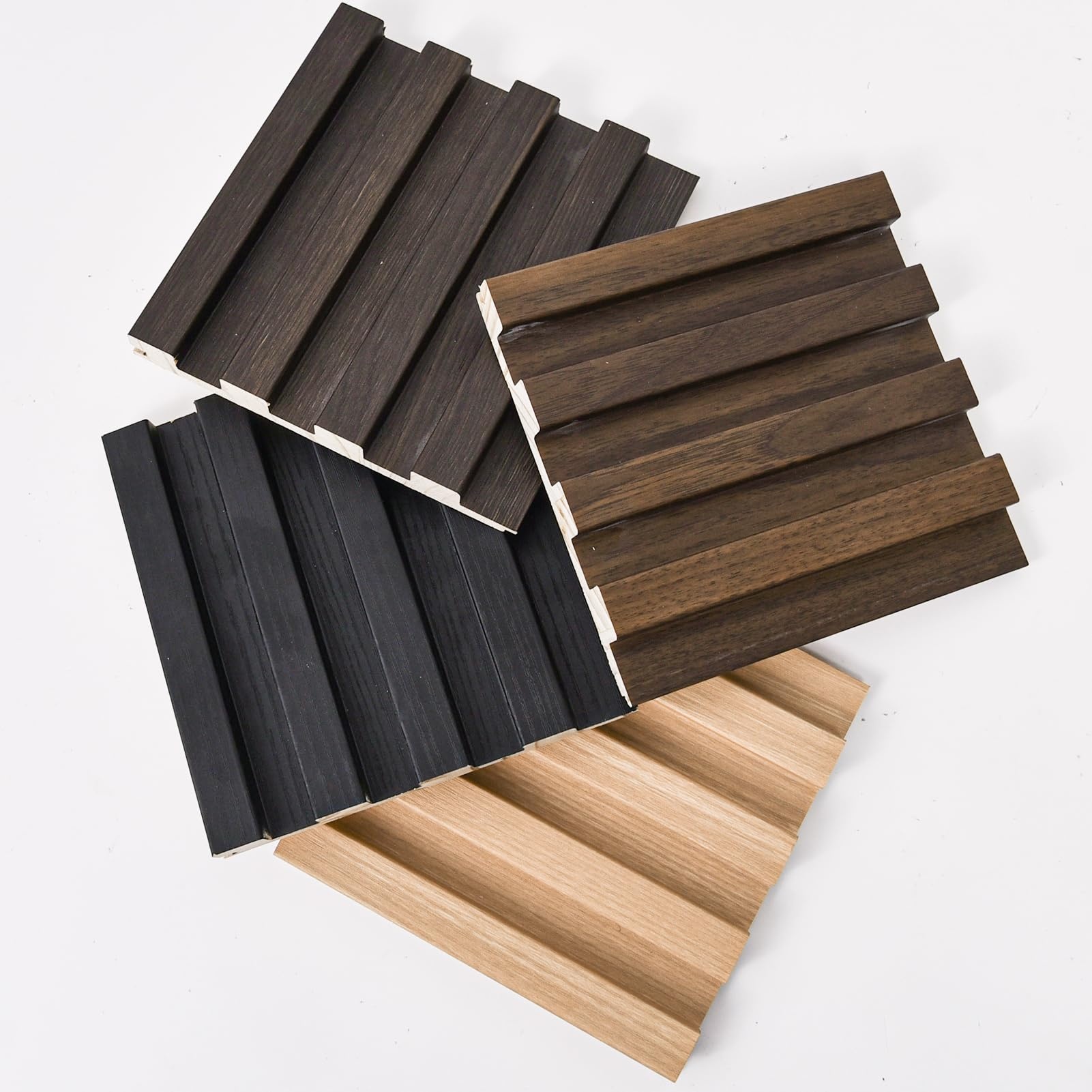 Decorative Solid Wood Background Wall Waterproof  Wood Slat Wall Panel with Fine Grid sample