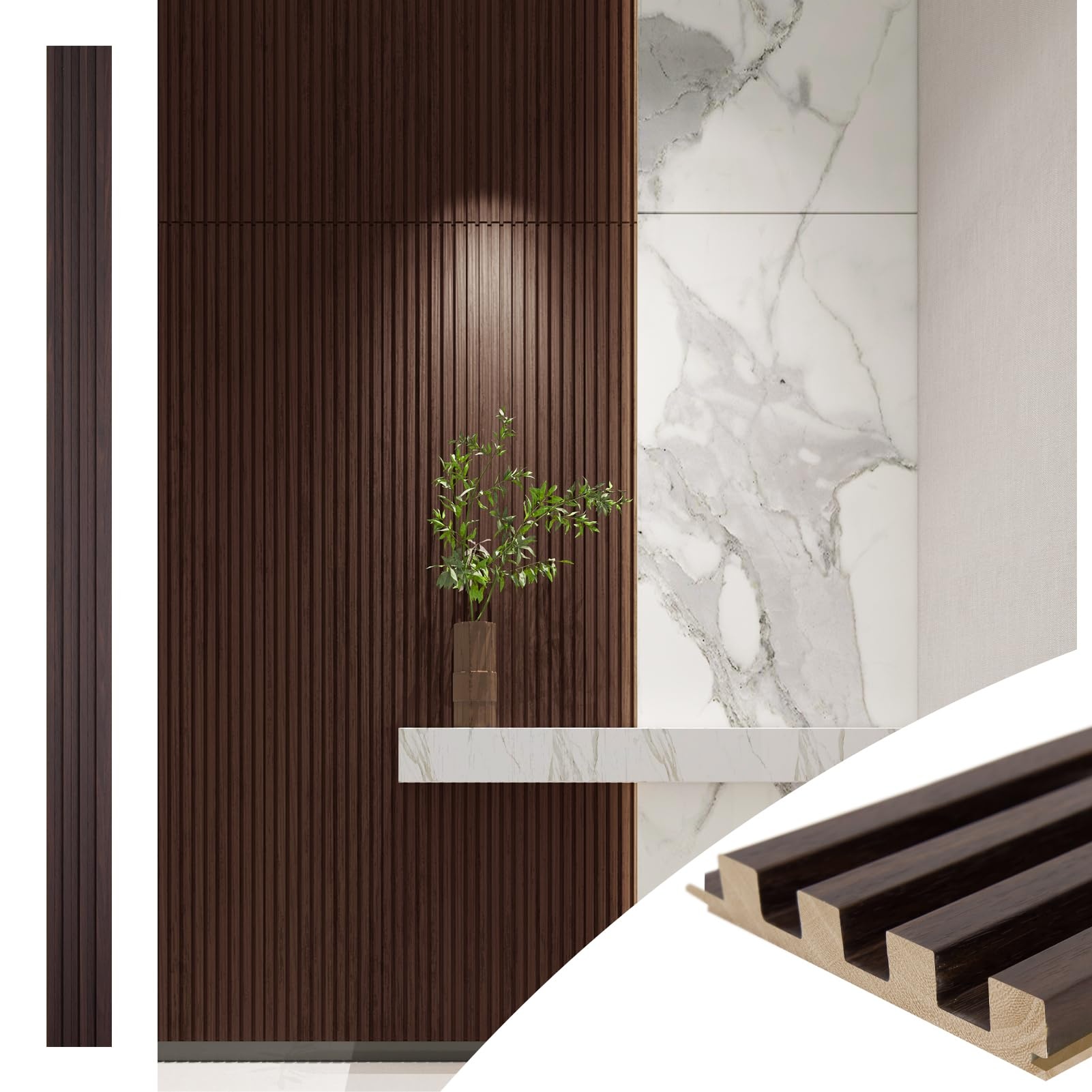 3D Fluted Solid Wood Panel 8ft 10ft Wood Slat Wall Panels for Wall and Ceiling