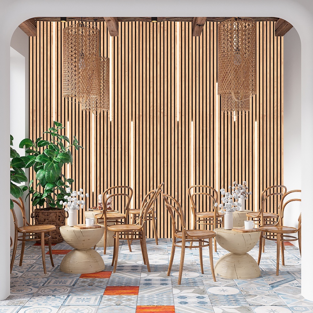 Decor Ballroom Home Office acoustic Sound Absorbing Oak Custom Akupanel Wooden Slat Acoustic soundproof wall panels