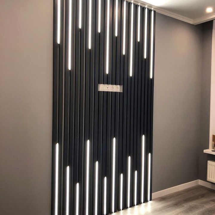 Die beste schwarze Welle akustische Platten Dekoration Wand 3D Platte für Haus Innenraum flexible Rollen Wand Lamellen Platte
