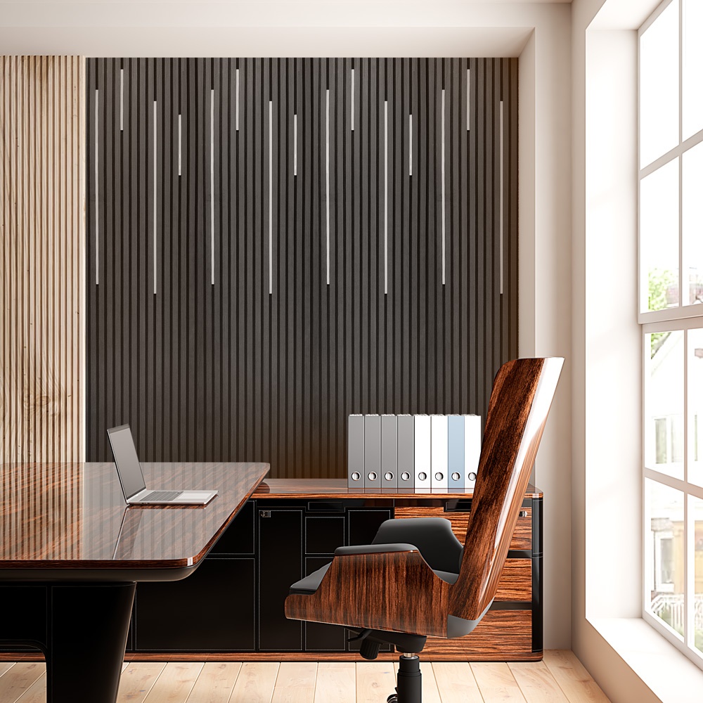 Die beste schwarze Welle akustische Platten Dekoration Wand 3D Platte für Haus Innenraum flexible Rollen Wand Lamellen Platte