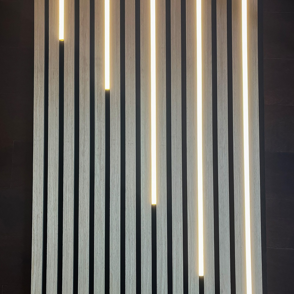 LED Wall Panel Sign Side Lit Light Wood-Slat-Wall-Panel Light Design Polyester Fiber Ceiling Acoustic Wall Panels For Office