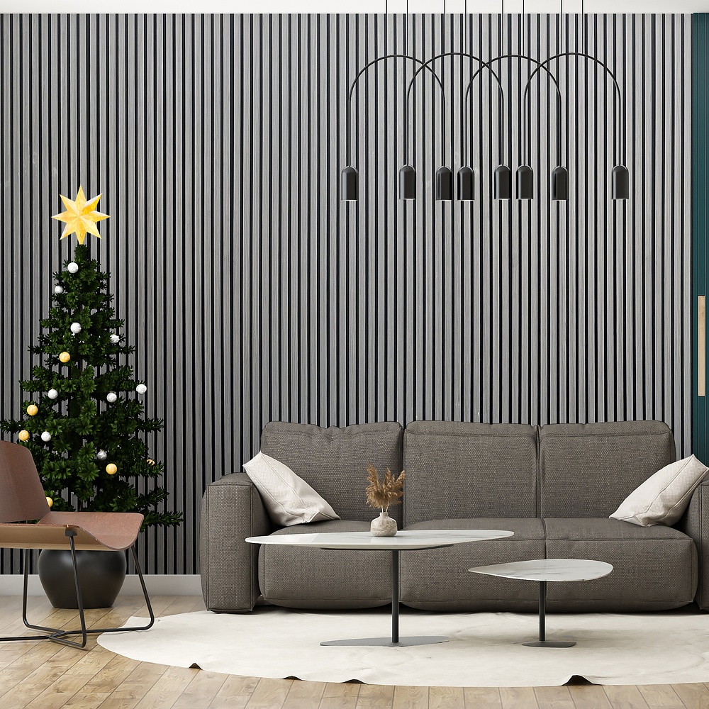Panneau de mur en bois insonorisé panneau de clou insonorisé panneau MDF bande de bois 600mm PET feutre insonorisé panneau de suspension de plafond